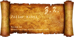 Zoller Kitti névjegykártya